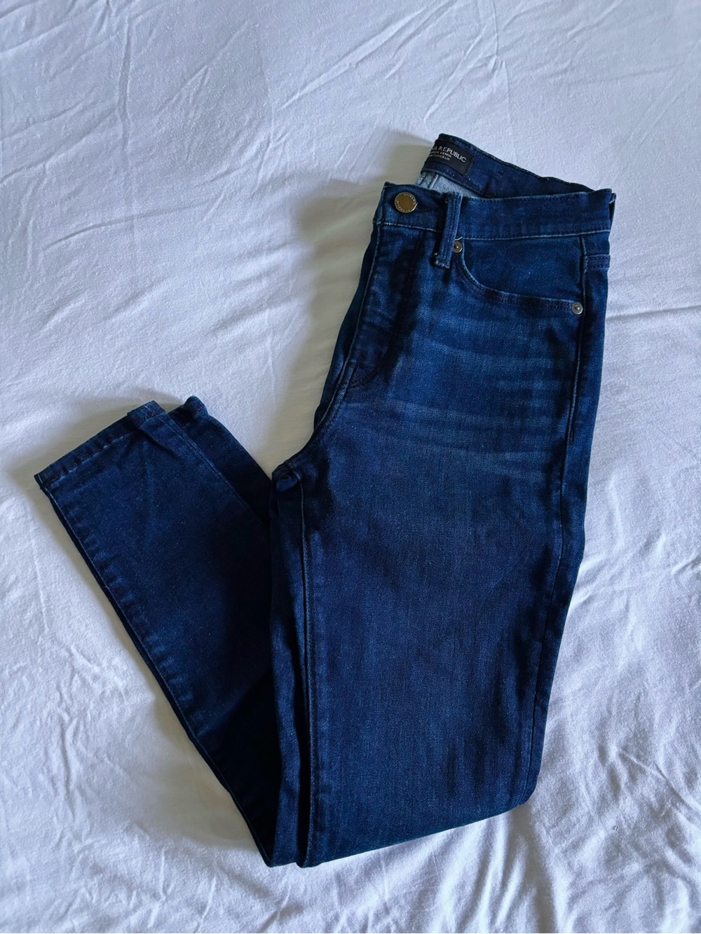Womens Dark Blue Stretch Slim Jeans